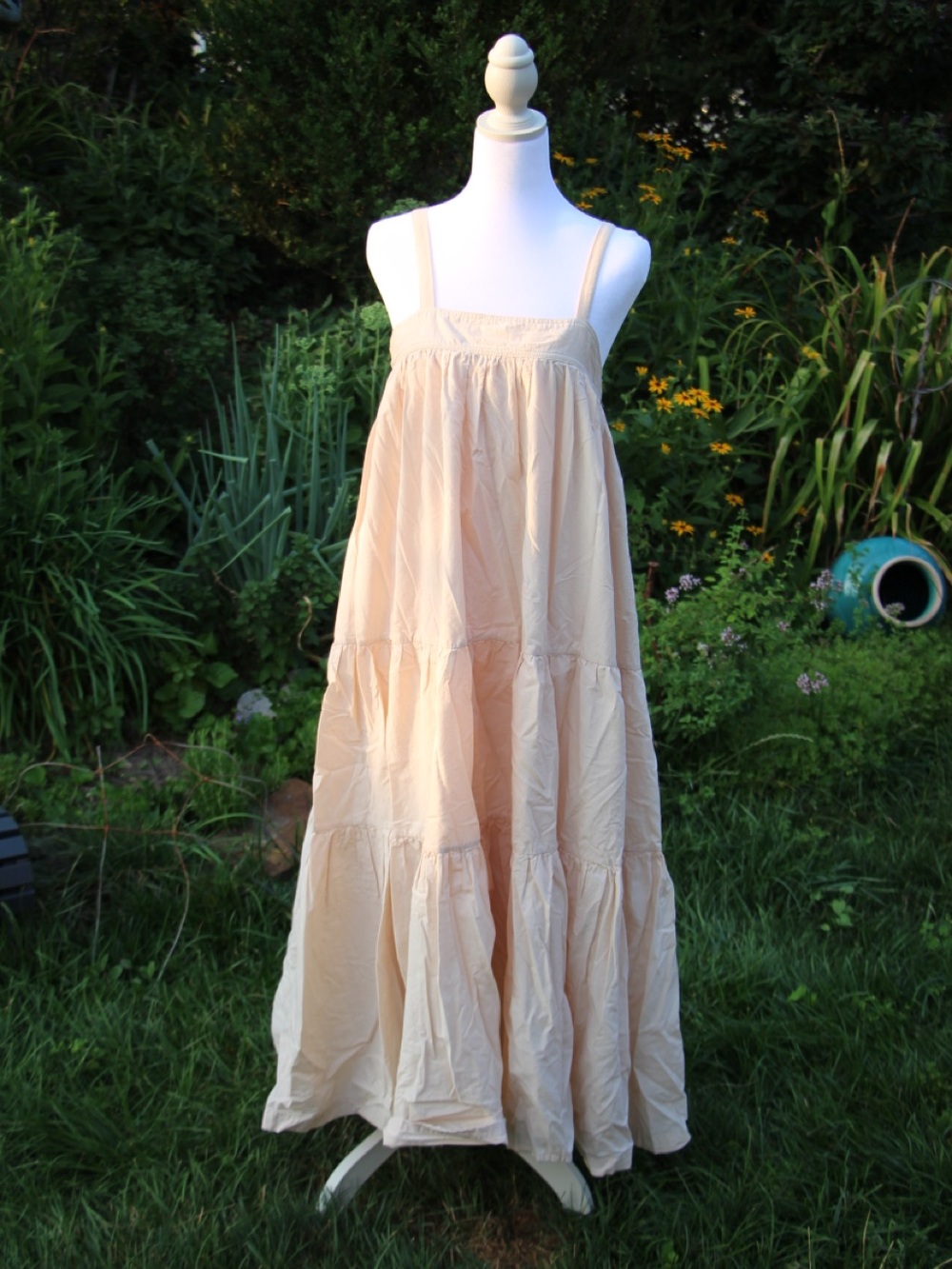 Light Cream Maxi Sundress with Adjustable Straps